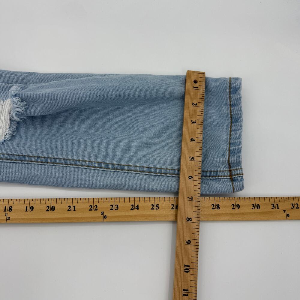 NASTY GAL Light Wash Distressed Jeans Size 6 High Rise Straight Leg Cotton Denim - Picture 9 of 9
